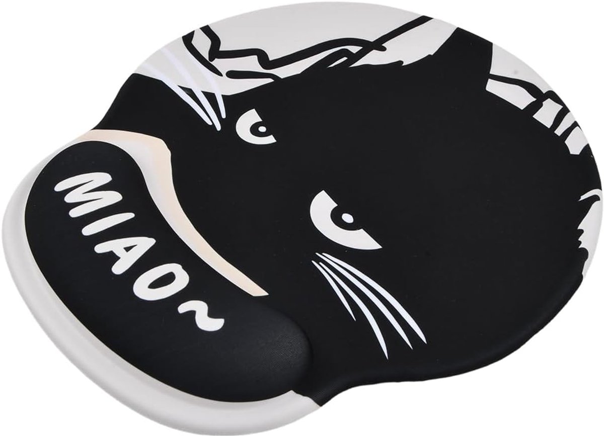 Ergonomische Muismat met Polssteun - Schattige Kat - Geheugenfoam - Vermindert Polspijn - ShopVlot