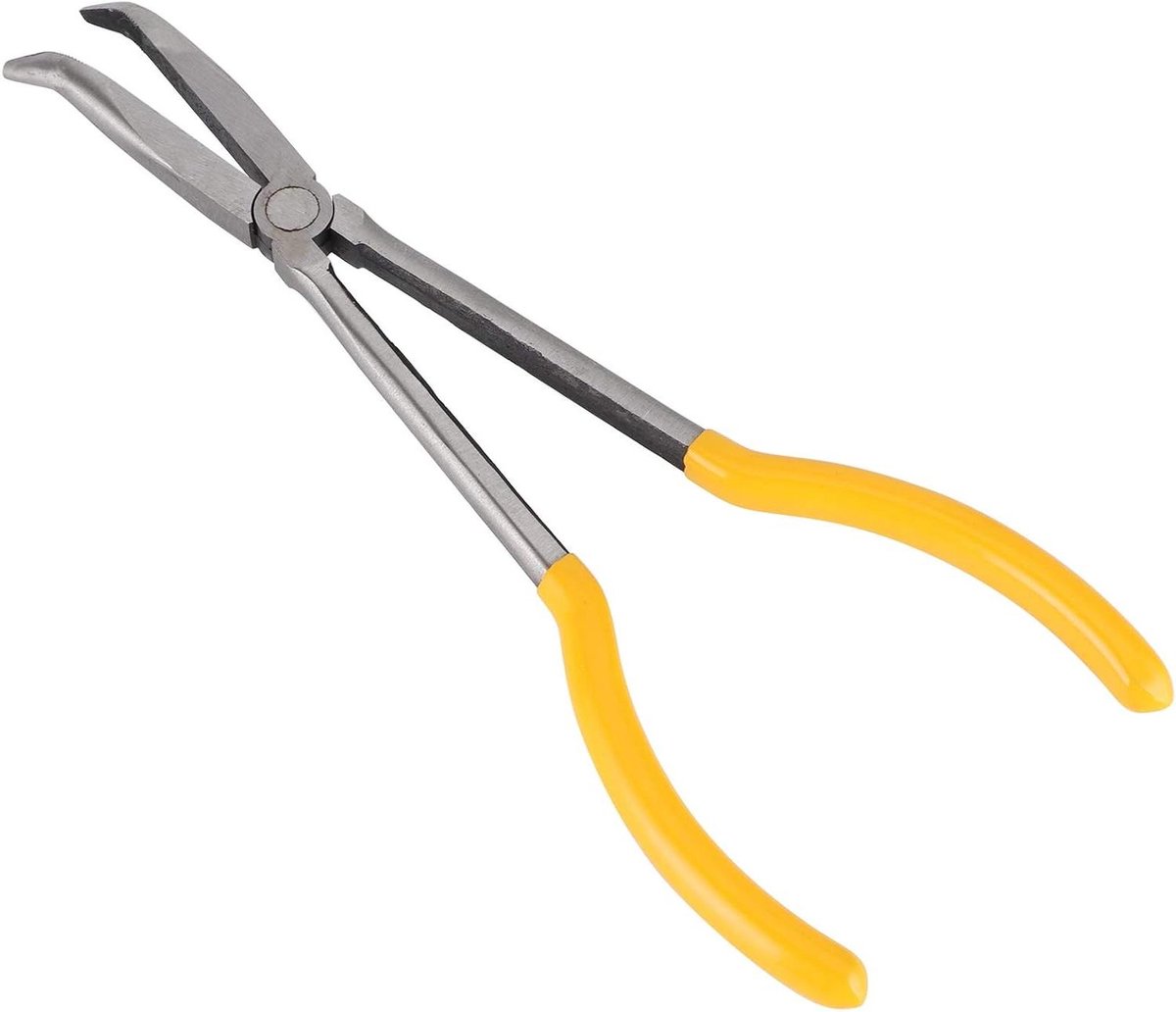 Lange Tang Gebogen - Reparatietang Klem - Smal Werk - Hoge Hardheid Kaken - 275 mm - Zwart