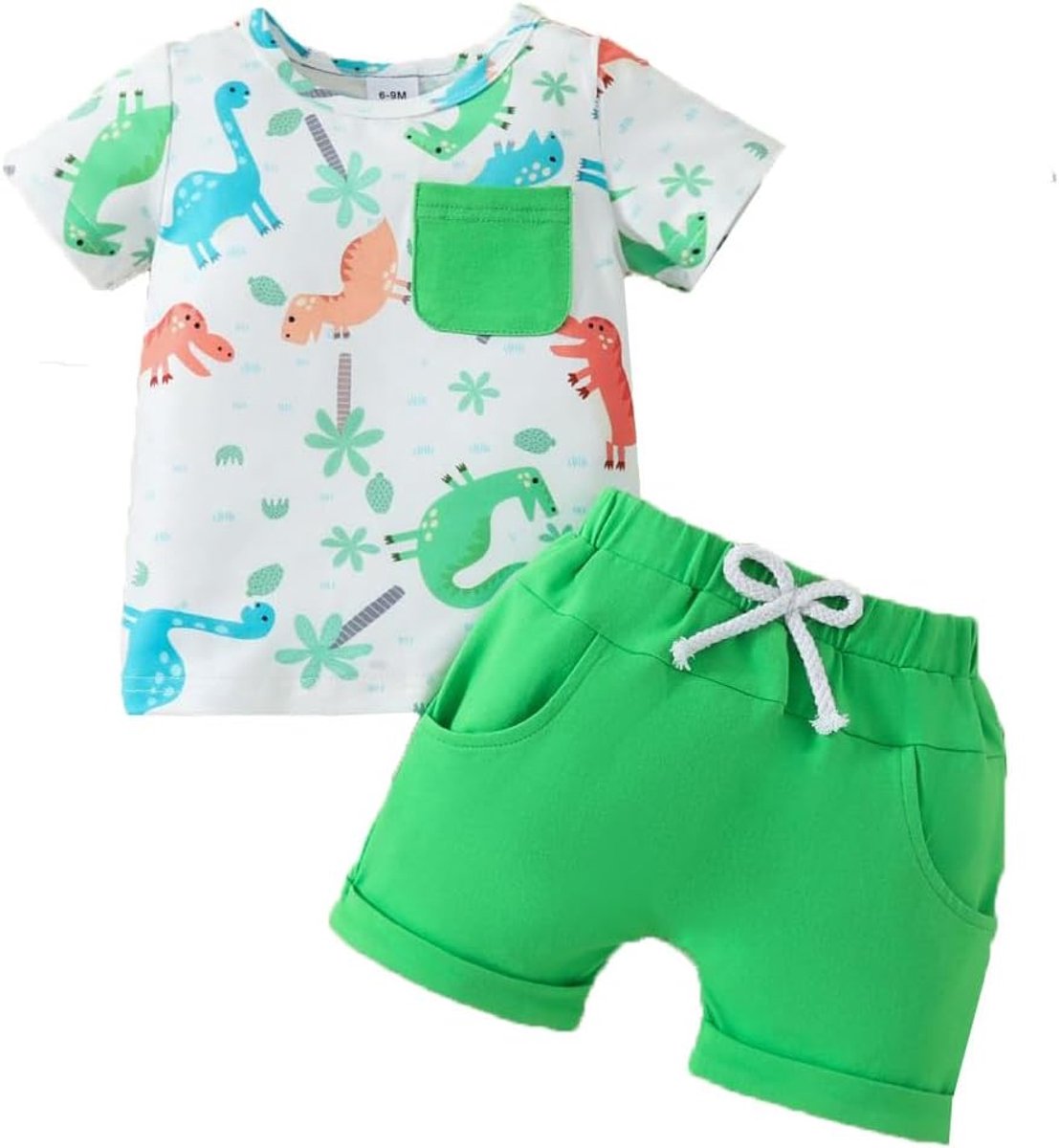 Baby kleding dinosaurussen print - korte mouwen T-shirts - met zakken - ideaal voor warme dagen - SnelShoppen