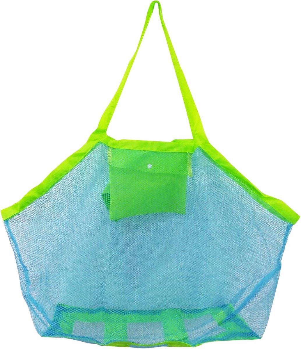 Strandtas voor speelgoed - grote mesh tas met rits - ideaal voor natte handdoeken en sandalen - SnelShoppen