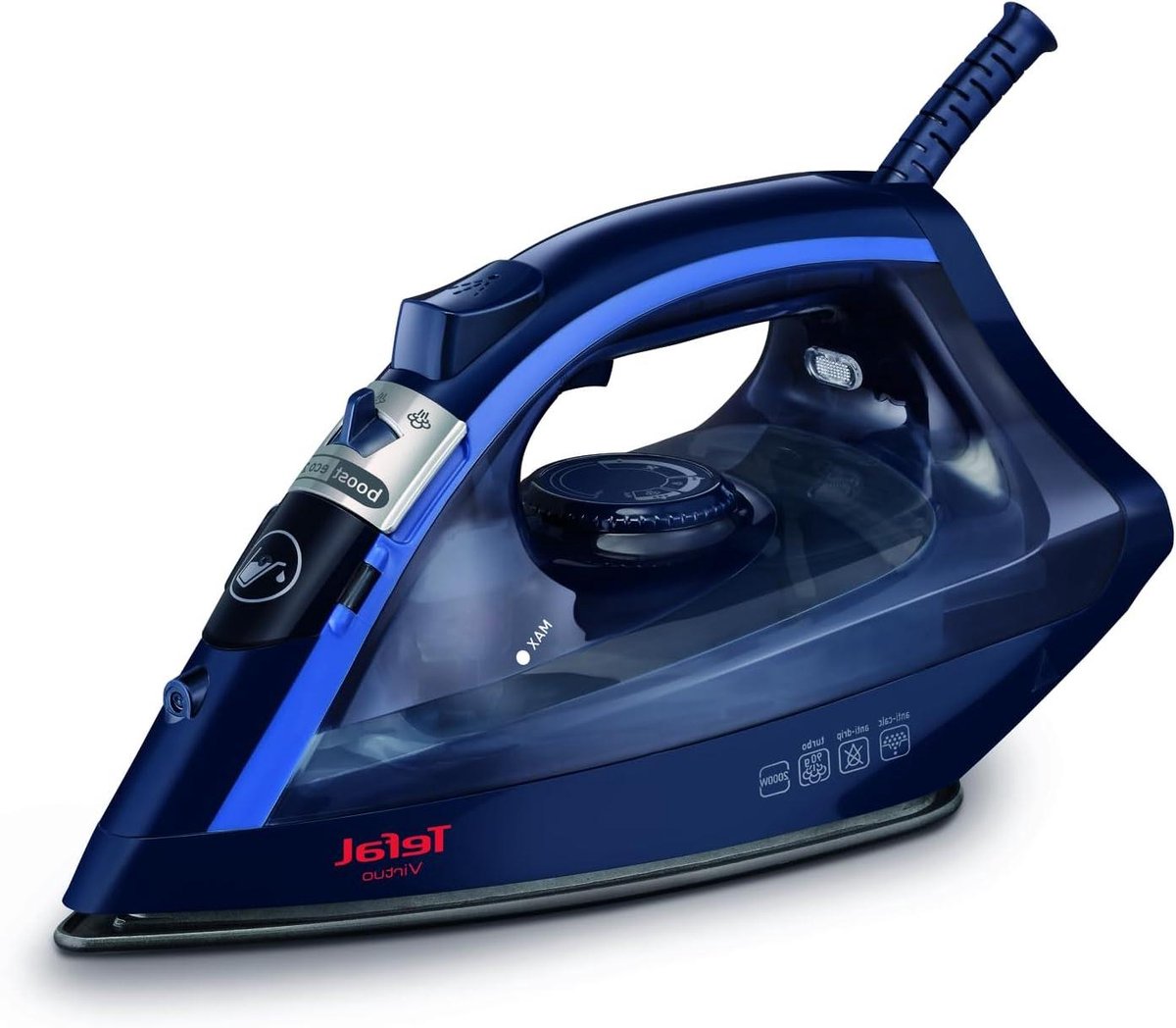 Stoomstrijkijzer - Droogstrijkijzer - Kreukels Verwijderen - Keramische Zolen - 2000 Watt - Blauw