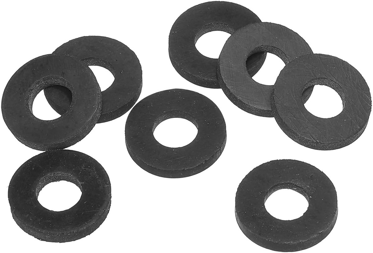 Platte rubberen afdichting, M10, 8 stuks, 10 mm binnendiameter, 22 mm buitendiameter, 3 mm dik, afstandhouders voor kraan, waterslang, zwart