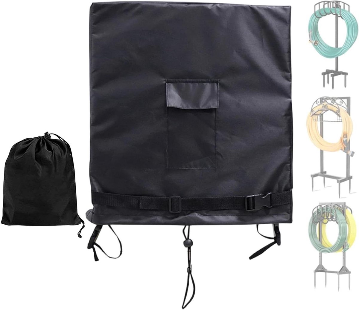 Slanghaspel Cover - Hose Reel Tas - Tuinslang Beschermen - Waterdicht Oxford Materiaal - 80x25.4x90cm - Zwart