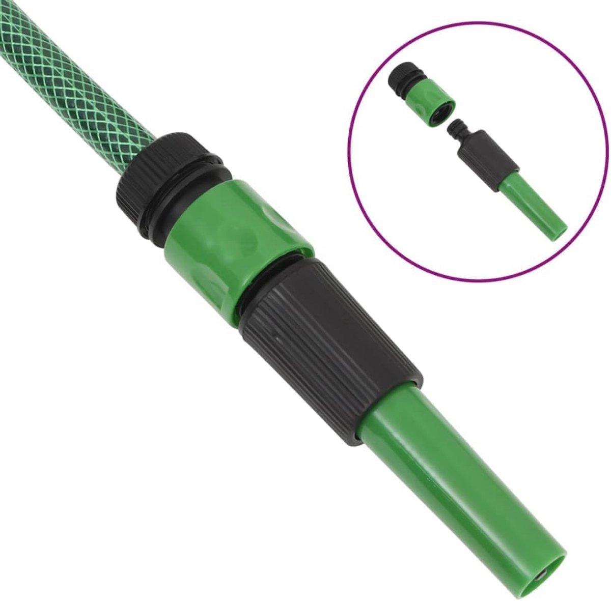 Tuinslang met set - Groene slang - Planten water geven - 3-laags versterkt - 30 meter - Groen – foto 4