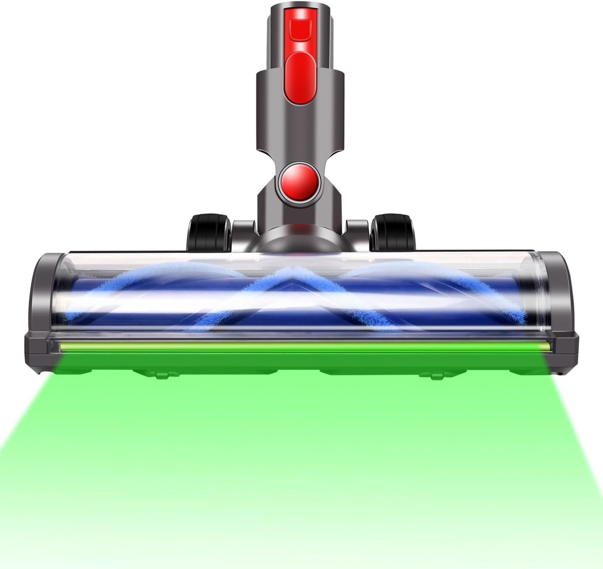 Vervanging van borstelkop compatibel met Dyson V7 V8 V10 V11 V15 Gen5, turbo vloerborstelkop met volledige LED-verlichting, geschikt voor harde vloeren