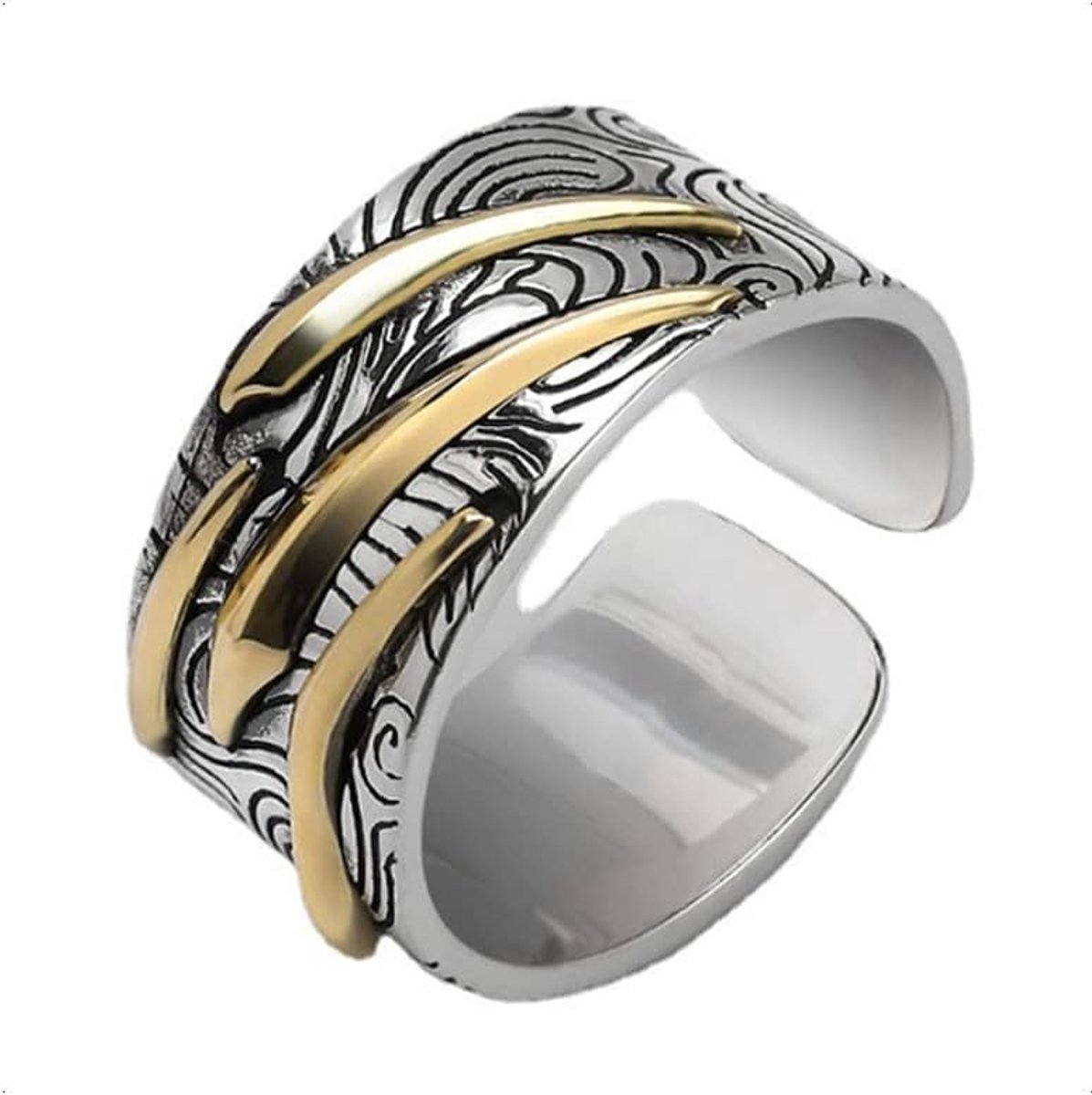 Zilveren ring voor dames en heren, fidget ring open met Viking kompas ringen, vallende ster ringen, engelenvleugelring, wijsvinger verstelbare voetringen, tweevingerring, duimring