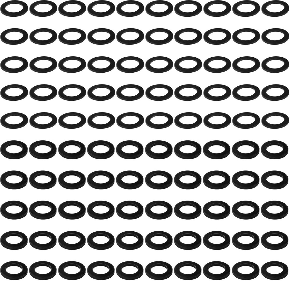 100 Stuks 10.2x15x1/2 mm Deurscharnier Montageringen, Kunststof Ringen voor Deurscharnieren, Kamerdeurringen, Deurscharnierring, voor Kamer Deur Scharnieren, Zwart Nylon