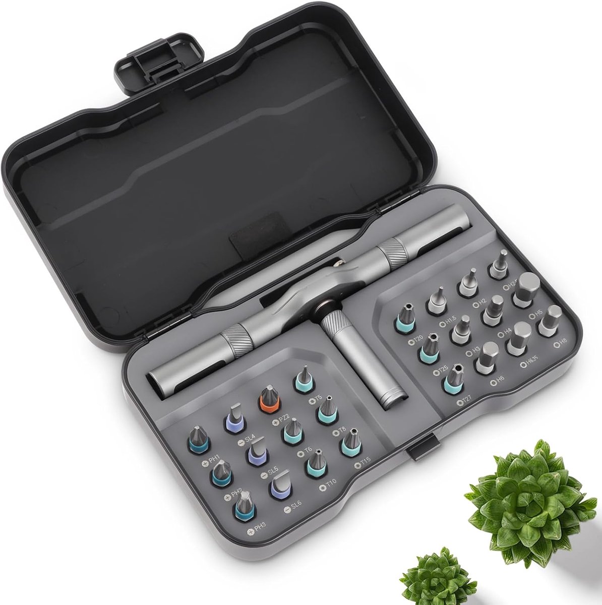 Health Gear Ratchet Schroevendraaier Set 24-in-1 Bit Multipurpose Reparatie Gereedschap Handleiding Hardware met Handgreep Rs1