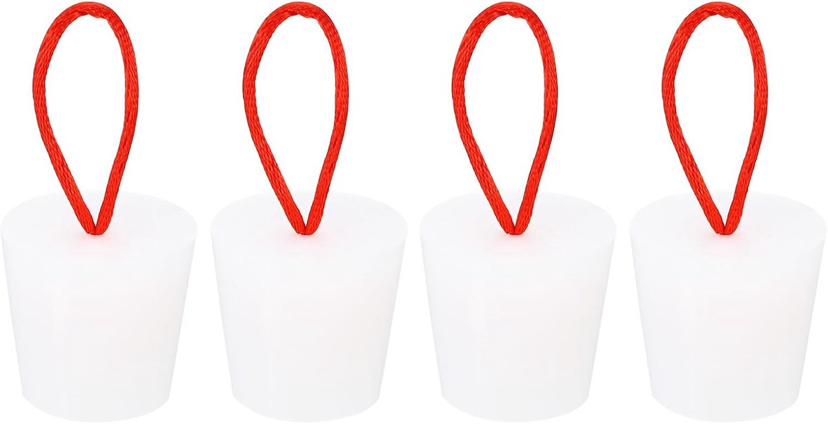 4 stuks conisch, stekers 23 tot 30 mm, massief, met handvat, voor het testen van slangen, waterslang, drainagegat, wit, 4 stuks