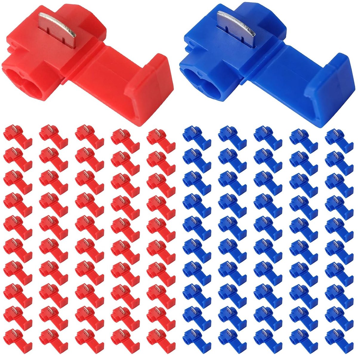 100 stuks aftakverbinderset, stroomdief auto, T-Tap klemverbinder, snelverbinder, snelverbinders voor auto en motorfiets, snelkoppeling voor kabels, draden en leidingen