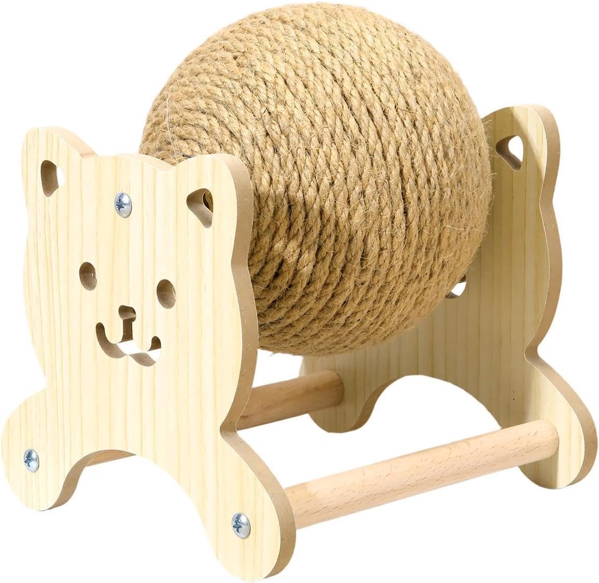 Krabpaal voor Katten Houten Sisal Touw Rol Krabber | Binnen Krabpaal Voor Katten Voor kleine, middelen katten, binnen en buiten, geschikt voor tuin, erf, slaapkamer, woonkamer