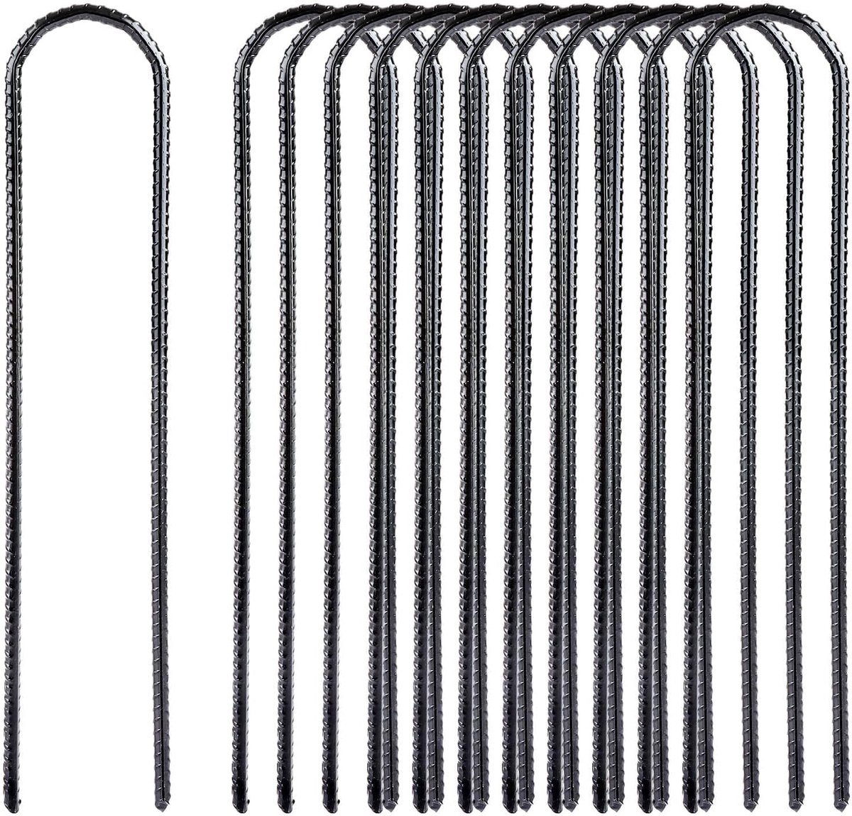 12 stuks grondankers, trampoline, 30 cm grondankers, U-vormig verzinkt, grondanker, tentharingen, trampolinehaken, tentharingen, stormtentharingen voor bevestiging van hekken, camping (dikte