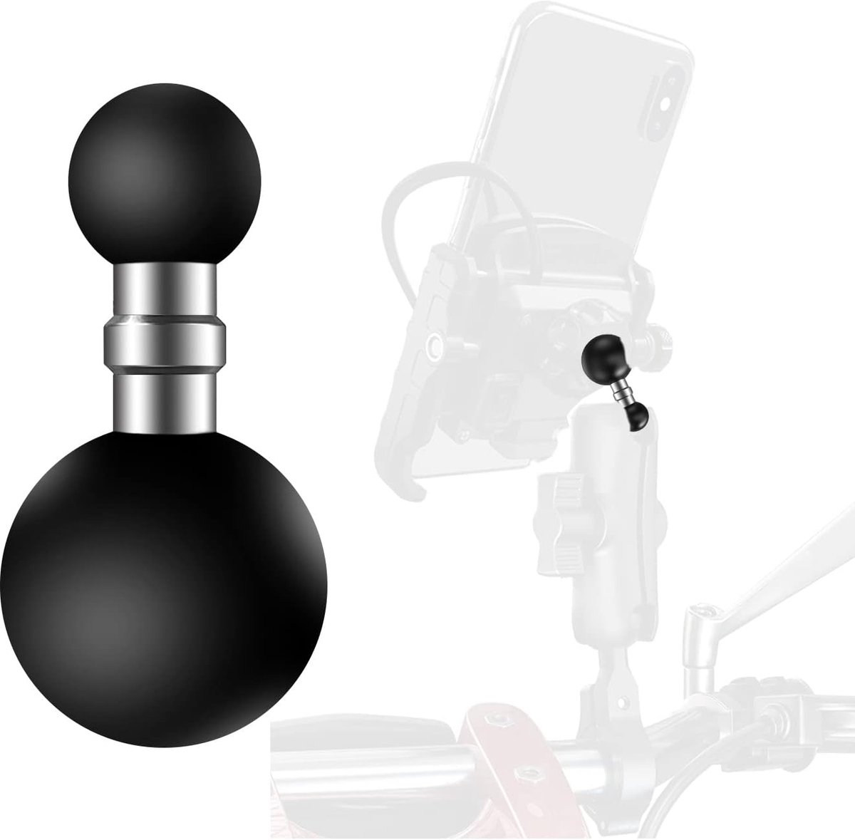 Adapter Ball Mount Houder Kogelarm Compatibel met RAM Dual kogelsokkel GPS-houders voor mobiele telefoon fiets motorfiets mobiele telefoon houder (A)