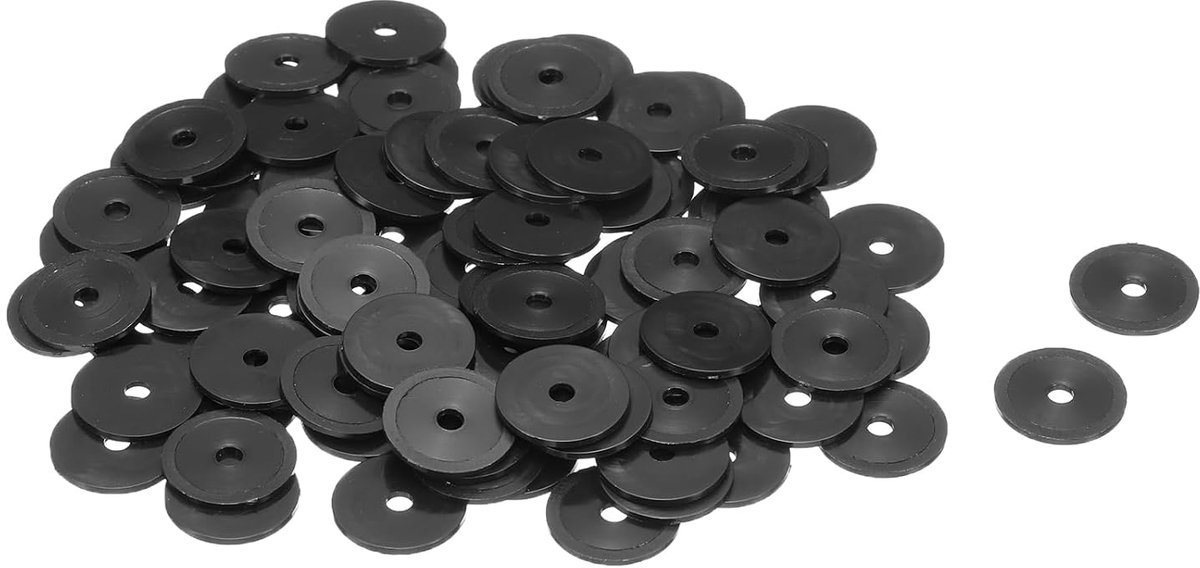 Platte afdichtingen 3 mm ID 16 mm OD 1 mm dik sluitringen kunststof afdichting afdichtring, zwart
