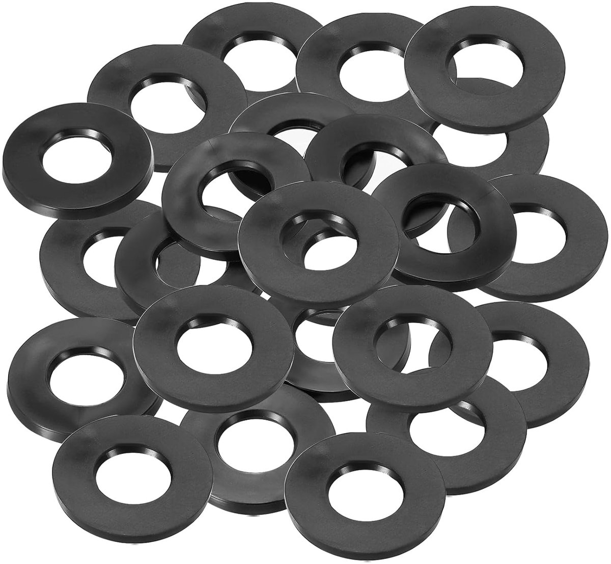 Platte rubberen afdichting M8, 24 stuks, binnendiameter 8 mm, buitendiameter 18 mm, dikte 3 mm, afdichting voor kraan, waterslang, bevestigingsbout, zwart