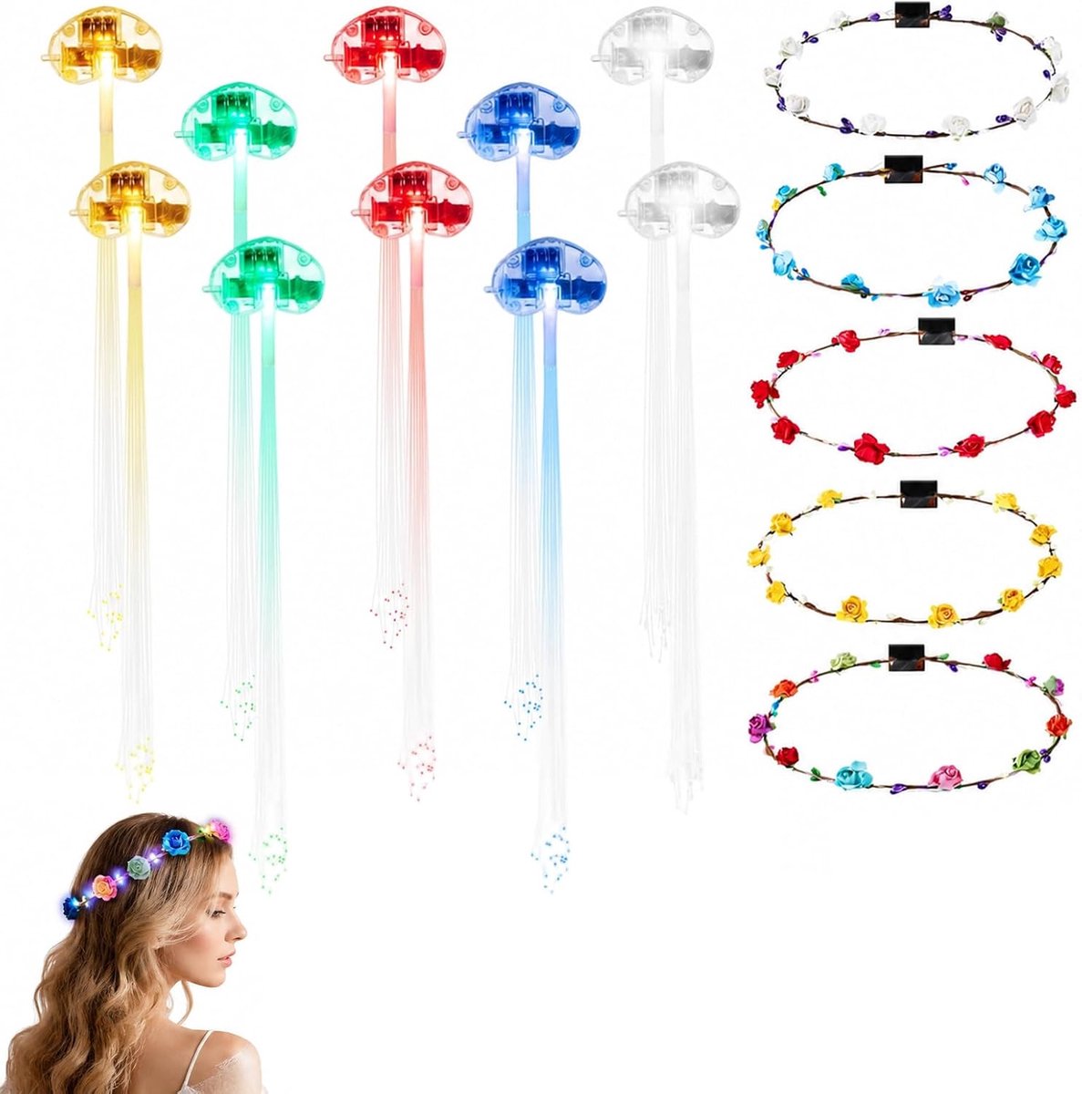 LED Haarvlechten - Stijlvolle Haaccessoires - Feestelijk Design - Perfect voor Kerstfeest - SnelShoppen