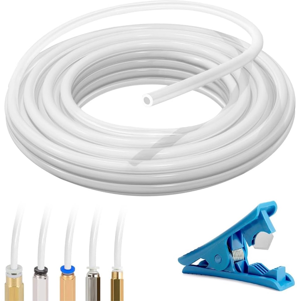 PTFE slang 4mm 5m - Teflon buis wit - met slangenschaar - ideaal voor 3D printers - ShopVlot