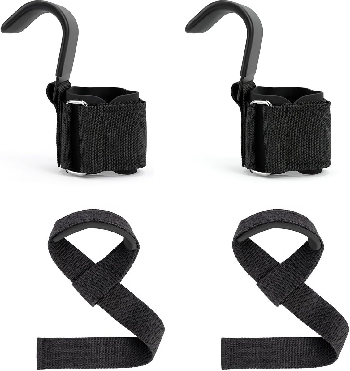 Trekhulpen voor krachttraining - versterkte haken - robuuste materialen - optimale grip tijdens deadlift - ShopVlot