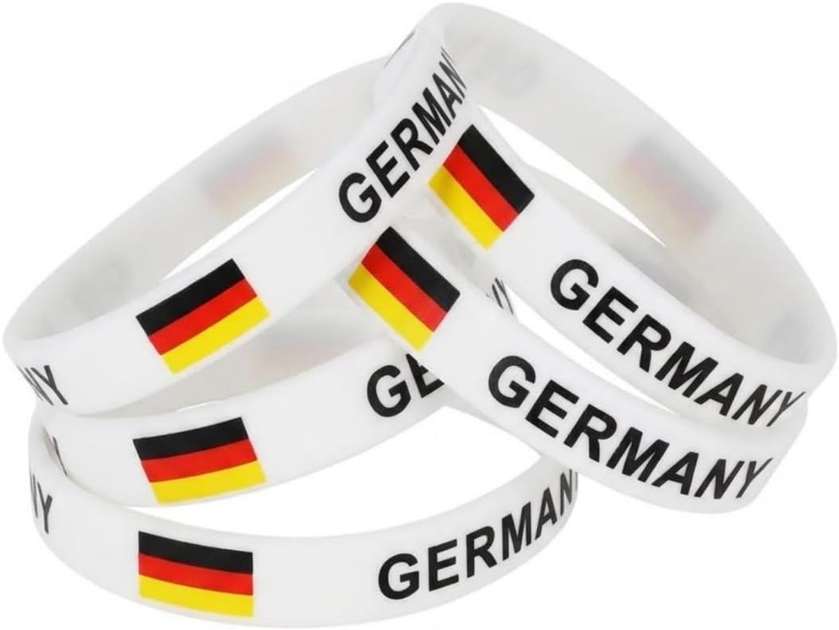 Silikon Armband 5 Stuks - 20cm - Duitsland Vlag - Perfect voor Sportevenementen - ShopVlot