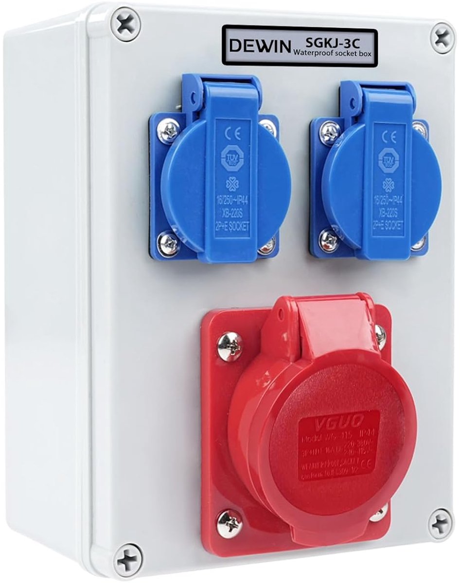 Waterdichte Buitenstekker 16A - Dubbele Aansluiting - IP67 Bescherming - Voor Meerdere Apparaten - ShopVlot