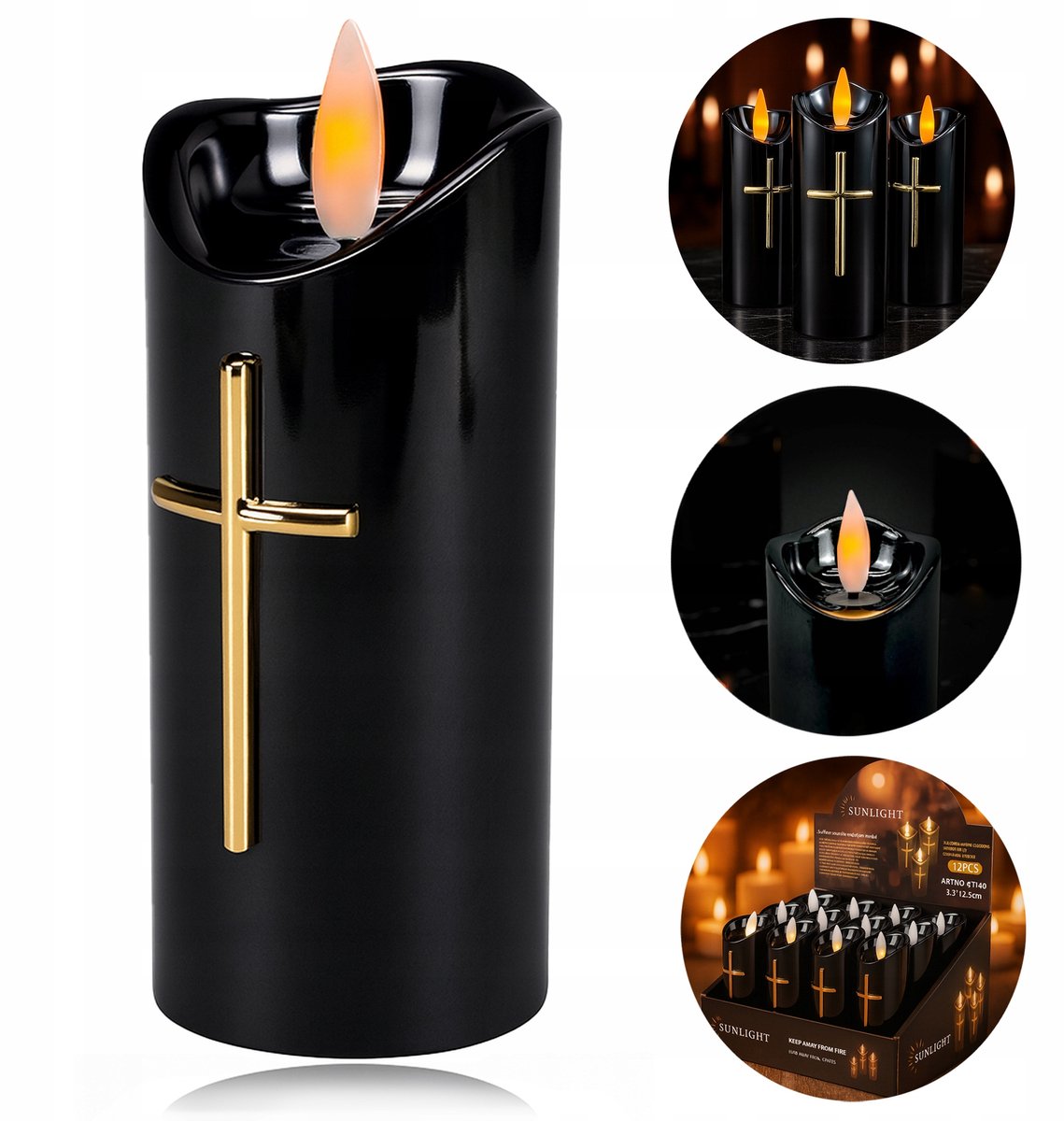 LED Kaars Inzetstuk voor Graflicht, 13 cm, Warm Wit Licht