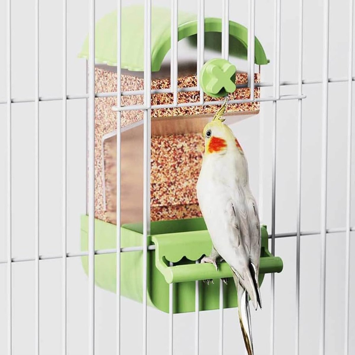 Automatische vogelvoederbak - 6,8 inch - Acryl - Antispat ontwerp - Ideaal voor parkieten en kanaries - ShopVlot