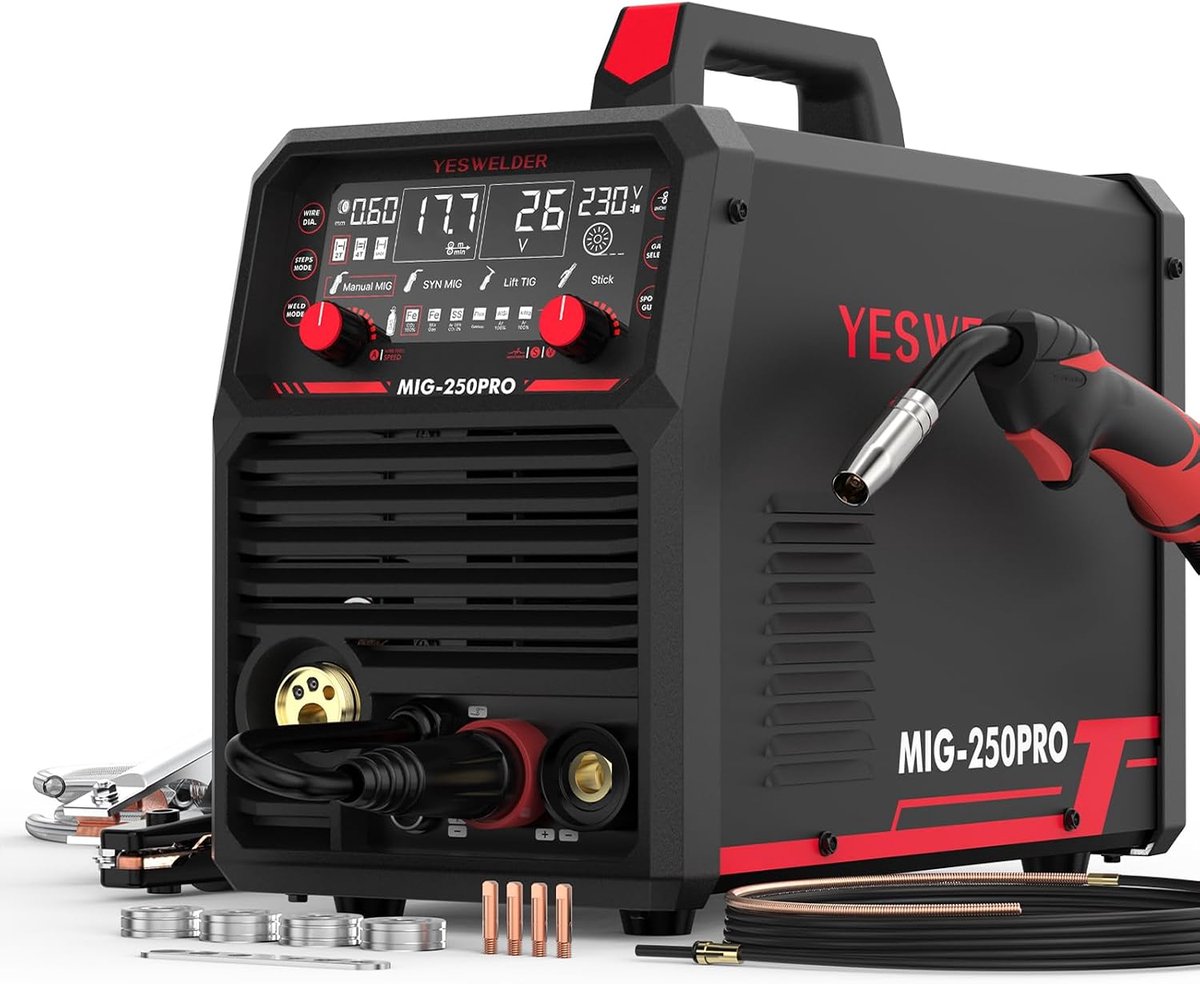 MIG lasmachine 250A 230V - 6-in-1 multifunctioneel - digitaal display - ideaal voor diverse laswerkzaamheden - ShopVlot
