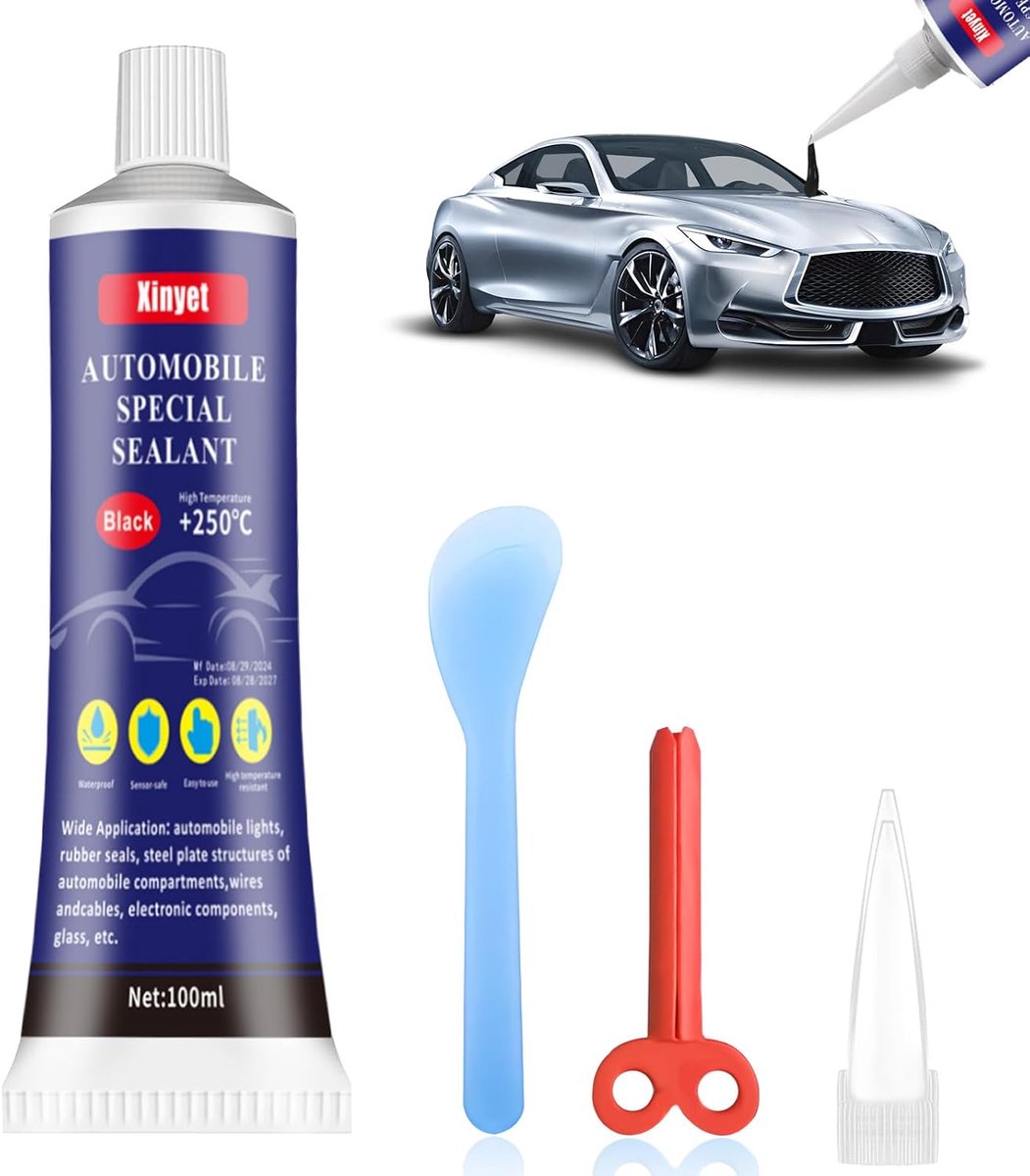 Body Sealant Zwart 100ml - Sneldrogend - Hoge Temperatuurweerstand - Weerbestendig en duurzaam - ShopVlot
