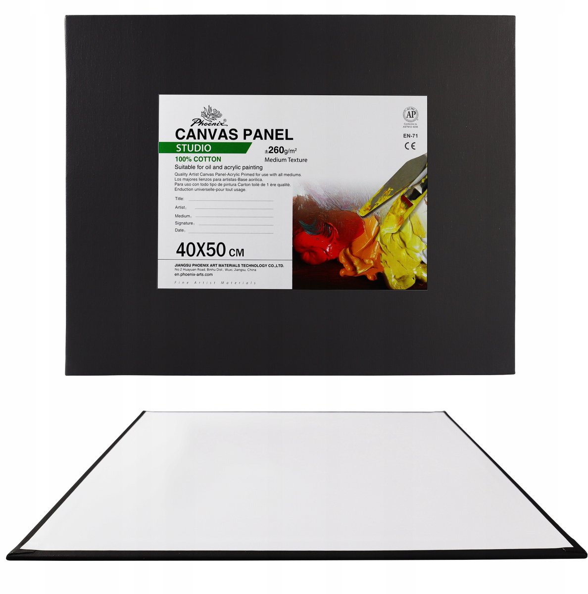 Zwart Schilderdoek 40x50 cm - Katoen, 260g, 3mm dik