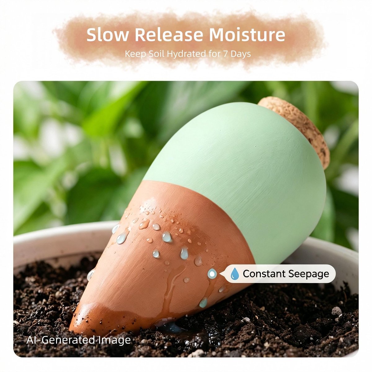 Irrigatieballen 300ml - Terracotta Waterdispenser - Ideaal voor potplanten - Houdt je planten gezond - ShopVlot