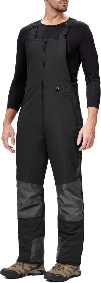 Winter Skibroek Snow Snowboard Geïsoleerde Winddichte Warme Softshell Broek met Verstelbare Band en Meerdere Zakken MSHXK8114M-Black-M