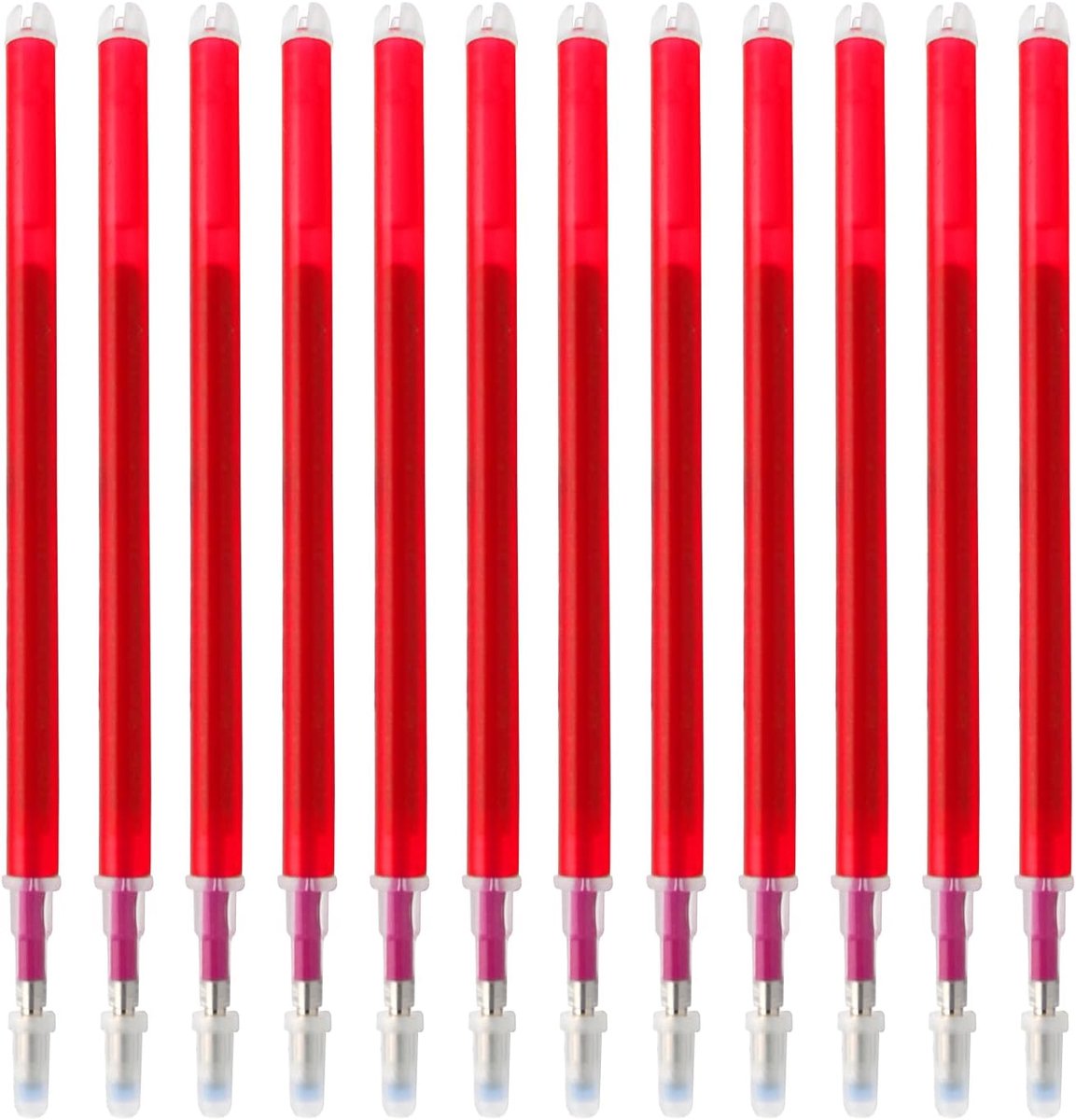 12 stuks navullingen voor uitwisbare pennen, 0,7 mm uitwisbare penvullingen met rode inkt (rood)