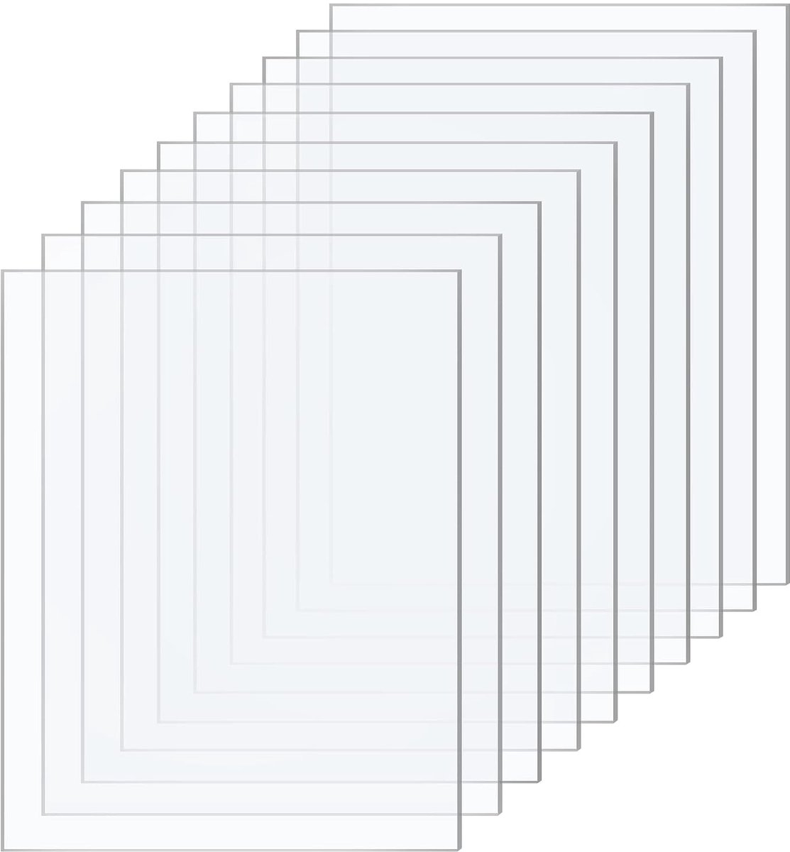 10-delig professioneel set ultra heldere acrylglas plaat (15x20 cm), 1 mm acrylplaten, transparante acrylplaat, acrylglas platen voor fotolijsten, projecttentoonstellingen, schilderijen