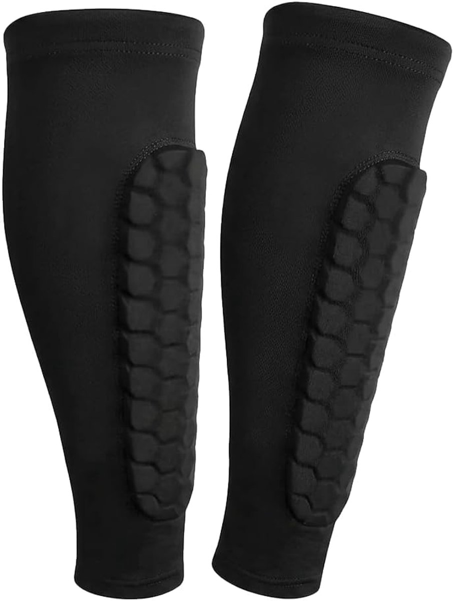 Schenenbeenbeschermers voor kinderen, voetbal, zwart, XS, ademende en antislip kousen voor jongens en meisjes, lichte scheenbescherming, kuitbescherming voor sport