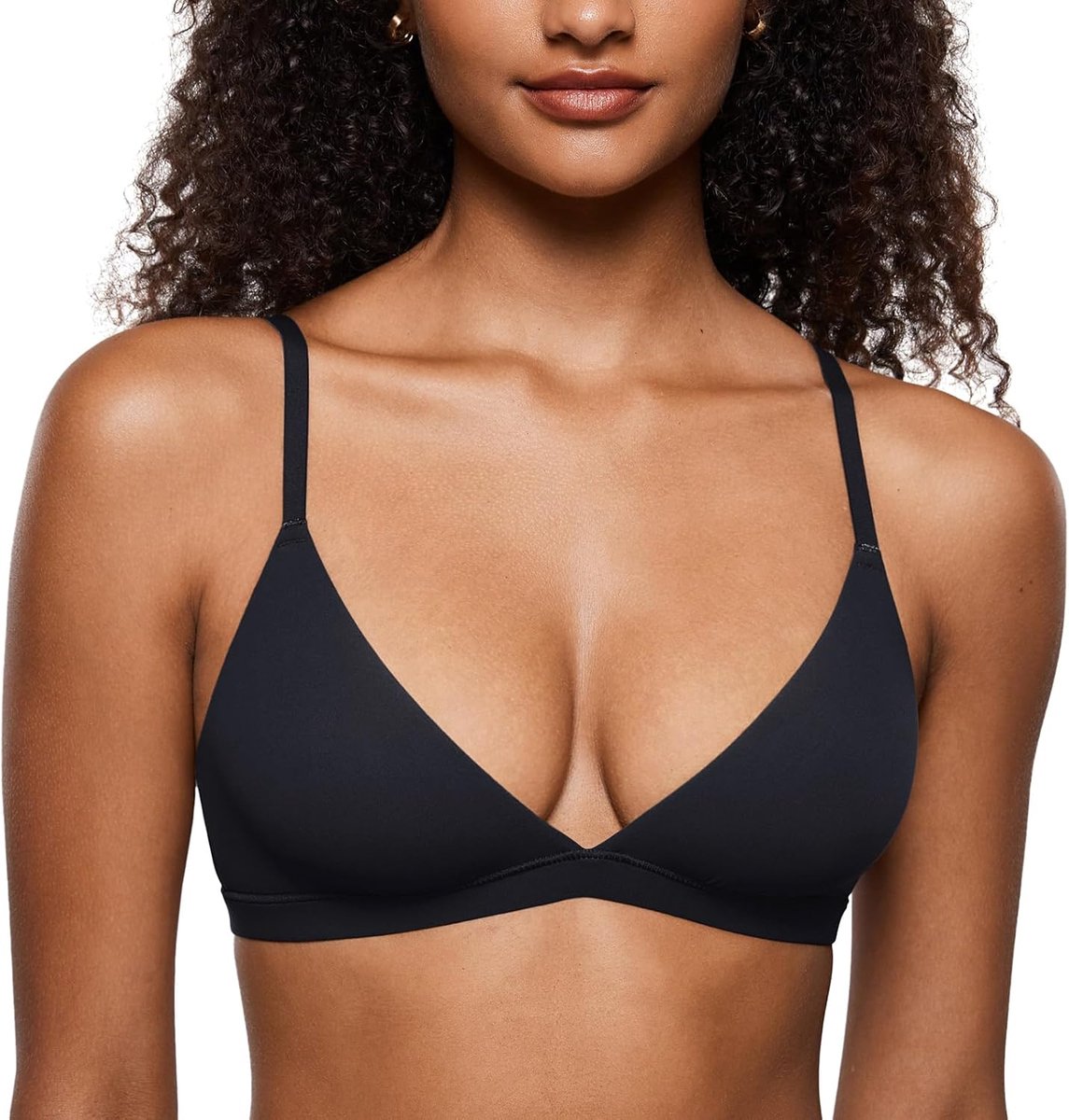 Inbarely driehoeksbralette voor dames | Ongevoerd, beugelloos, plunge-model, naadloze bh, sexy, comfortabel, voor dagelijks gebruik