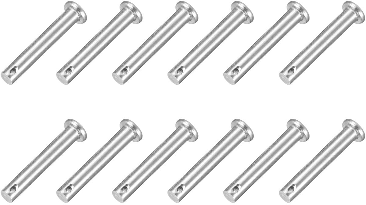12 vorken M6 x 35 mm, roestvrij staal 304, een gat voor trekhaak, mechanische reparatie, meubels, industriële uitrusting