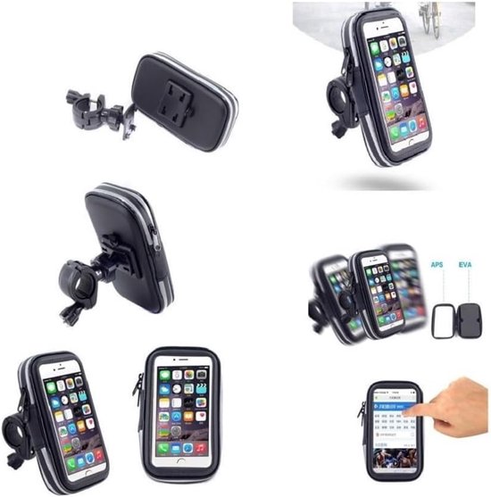 Reflective Support voor Bicycle Handlebar and Rotatable Waterproof Motorcycle 360º voor GONEX NEX 5 (2020) - Black — afbeelding 3