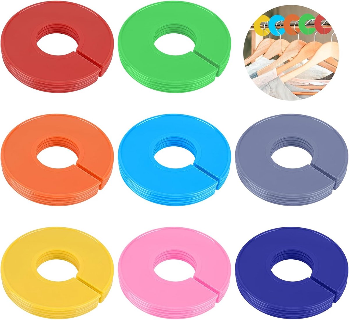 40 stuks scheidingswanden in kledingmaat, 8 kleuren, scheidingswanden voor babykledingkast, rond, sorteren, kledingwinkels, met pen