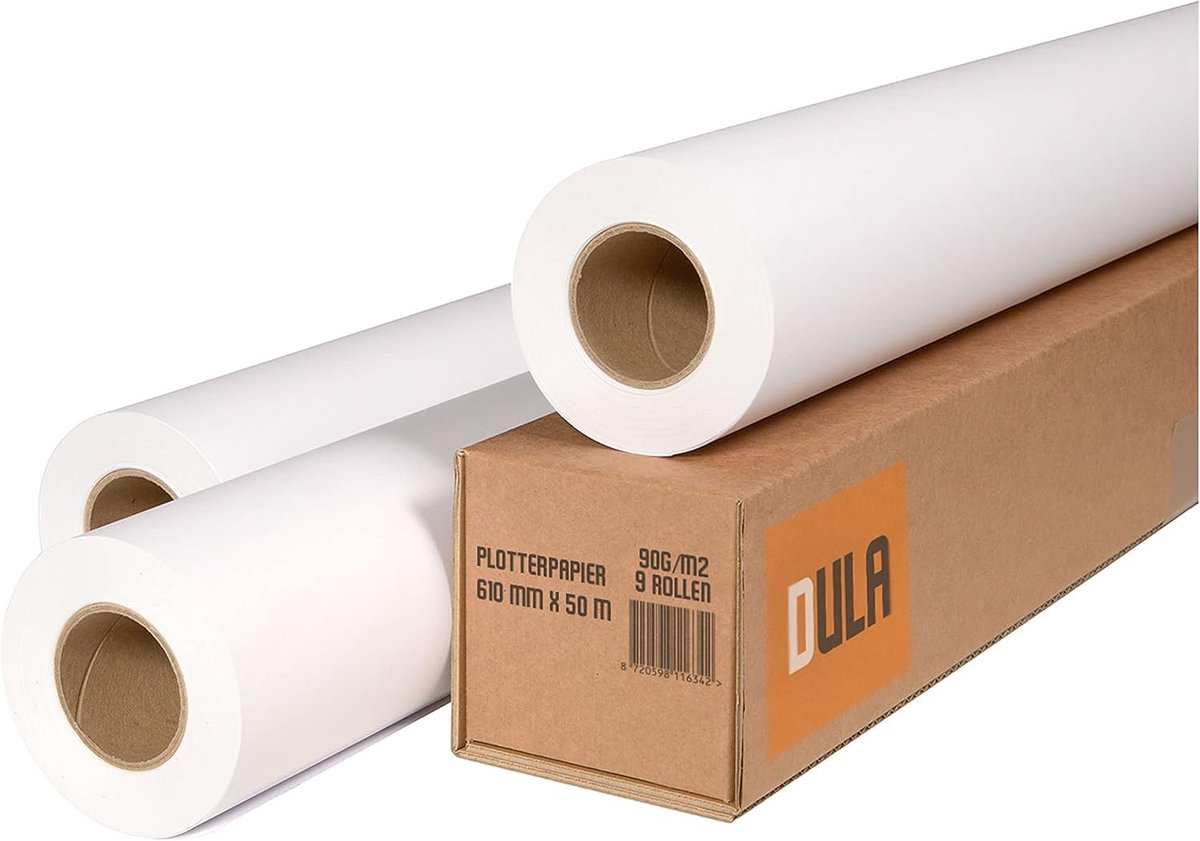 Plotterpapier 610mm x 50m - A1 oversize - 90 gram - ideaal voor bouwtekeningen - SnelShoppen