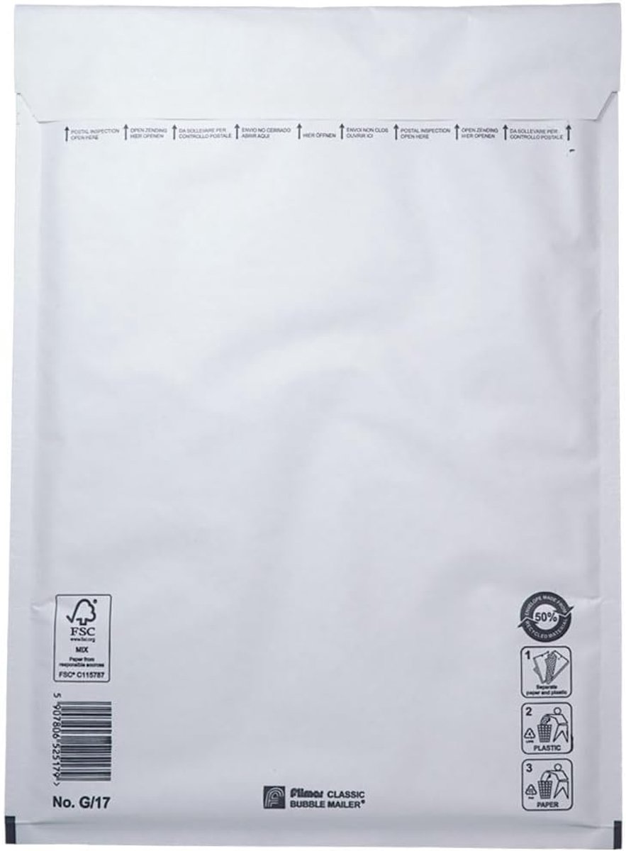 Luchtkussen envelop G17 230x340mm - doos 100 stuks - schokabsorberend - veilig verzenden - SnelShoppen
