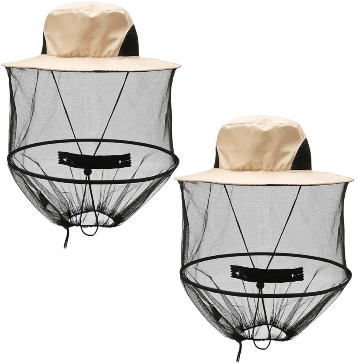 Muggennet 2 stuks - professioneel met ritssluiting - anti-insect bijenkap - ideaal voor buitenactiviteiten - SnelShoppen