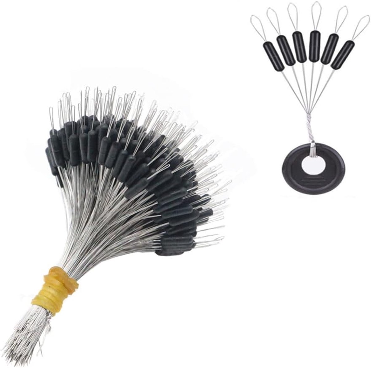 Bobber Stoppers - 300 stks Rubber Cilinder Stop Kralen, Float Sinker Stops Accessoires voor 0.2 #-5.0 # Lijnen
