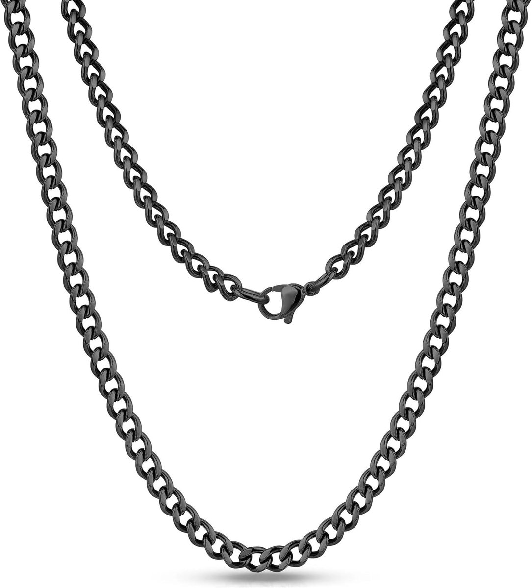 roestvrij staal zwart goud zilver Cubaanse ketting 3-15 mm 14-30 inch