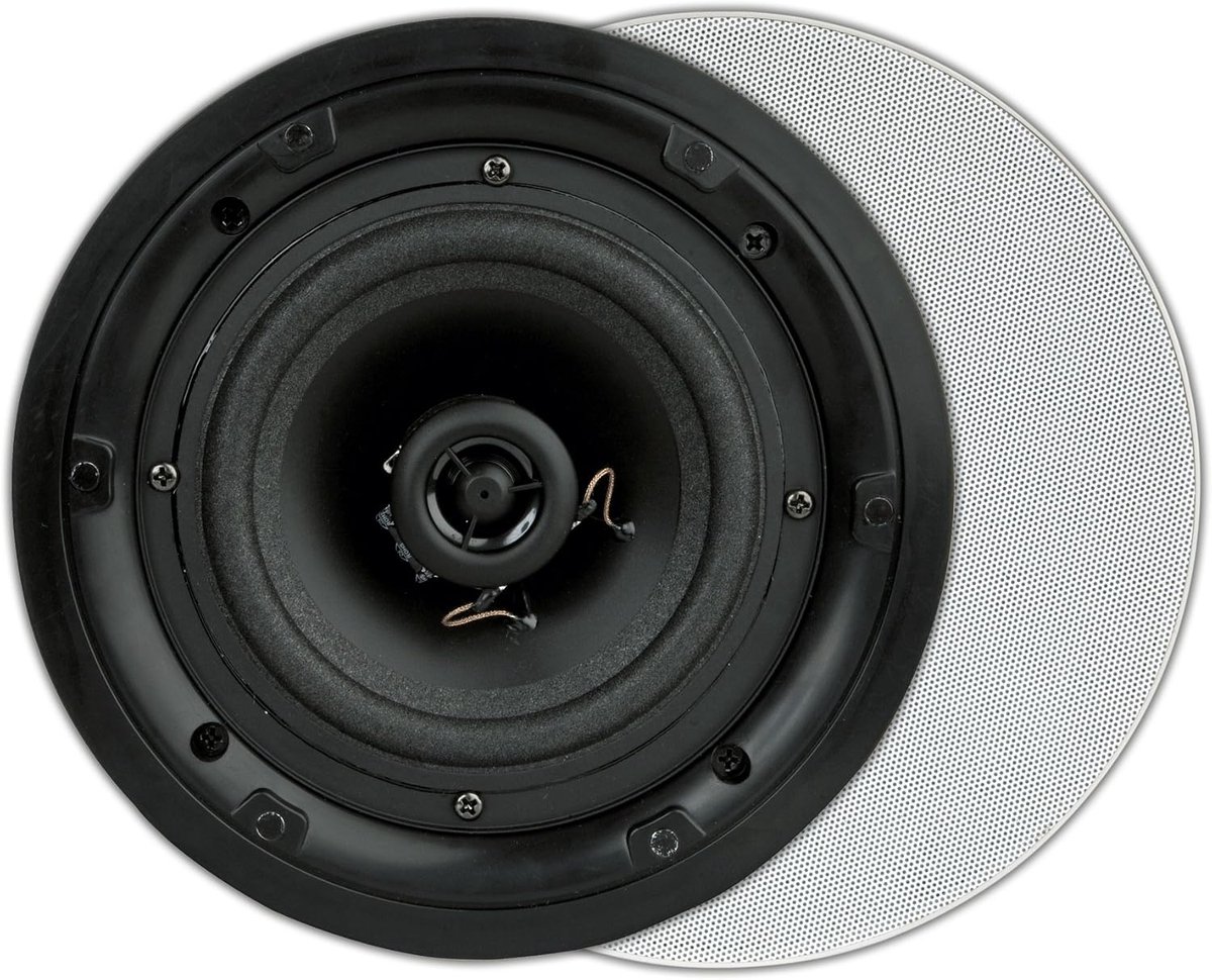 Inbouwspeakers 2-Pack - 2-Weg, Rond, Wit - Ideaal voor Woonkamer en Keuken - SnelShoppen