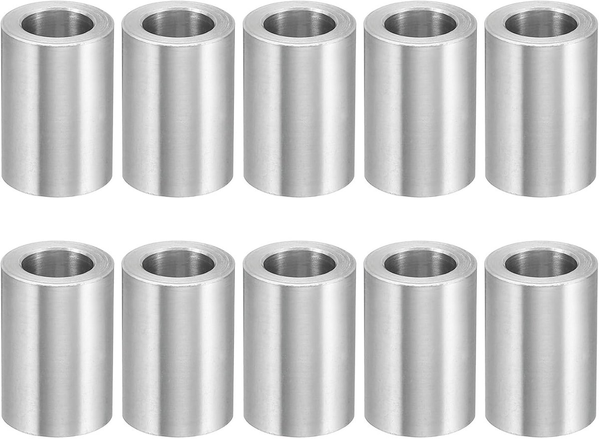 M10 Aluminium Spacers, 10 Stks Metalen Spacer Aluminium 10.2mm ID x 16mm OD x 23.8mm L Aluminium Spacer Schroef Standoff Ronde voor 3/8 "M10 Schroef Bouten