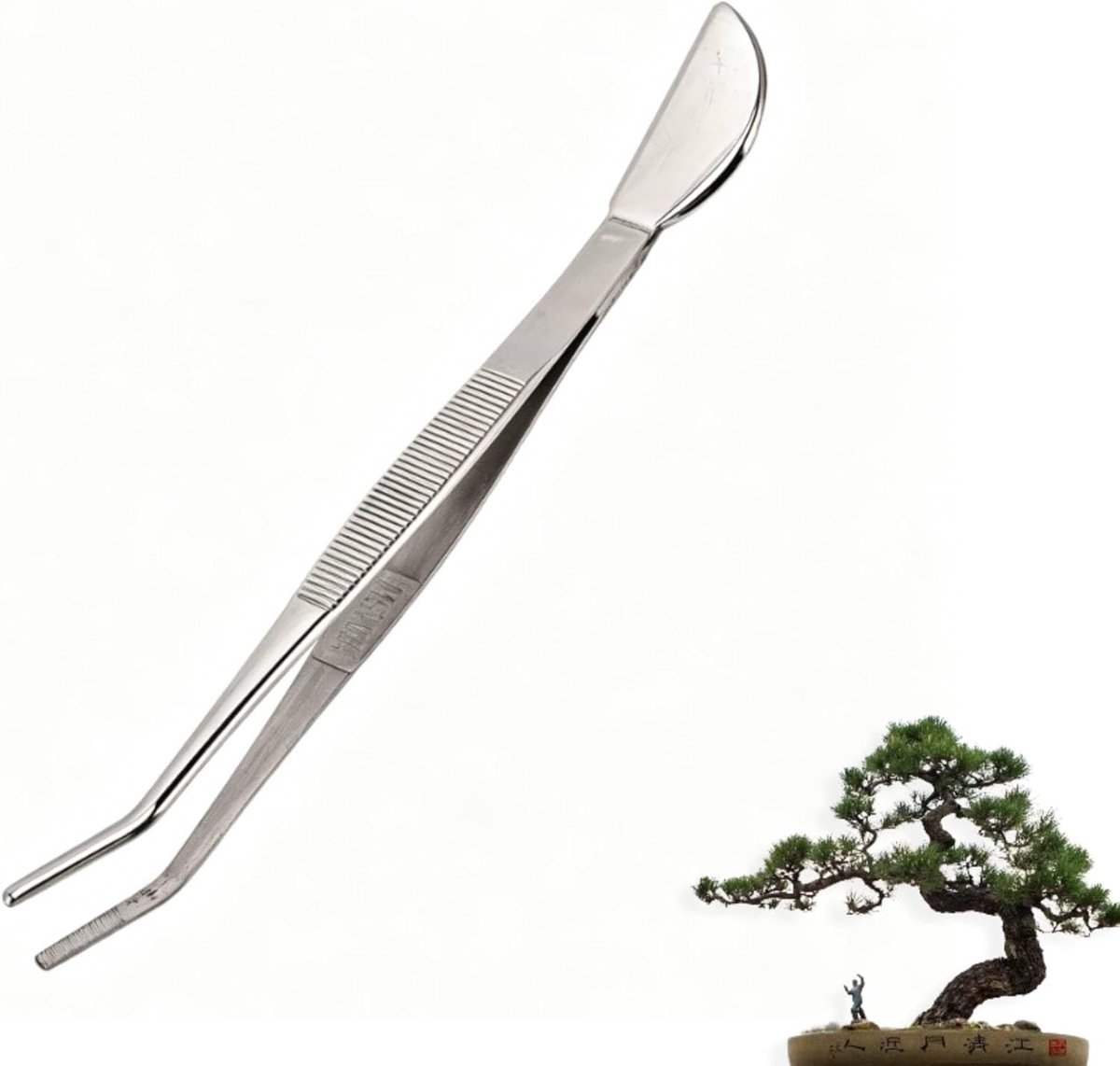 Bonsai-pincet, Roestvrijstalen Tuinpincet Met Comfortabel Geribbeld Handvat Plantenpincet Nippers Voor Vetplanten Tuinieren(bend)