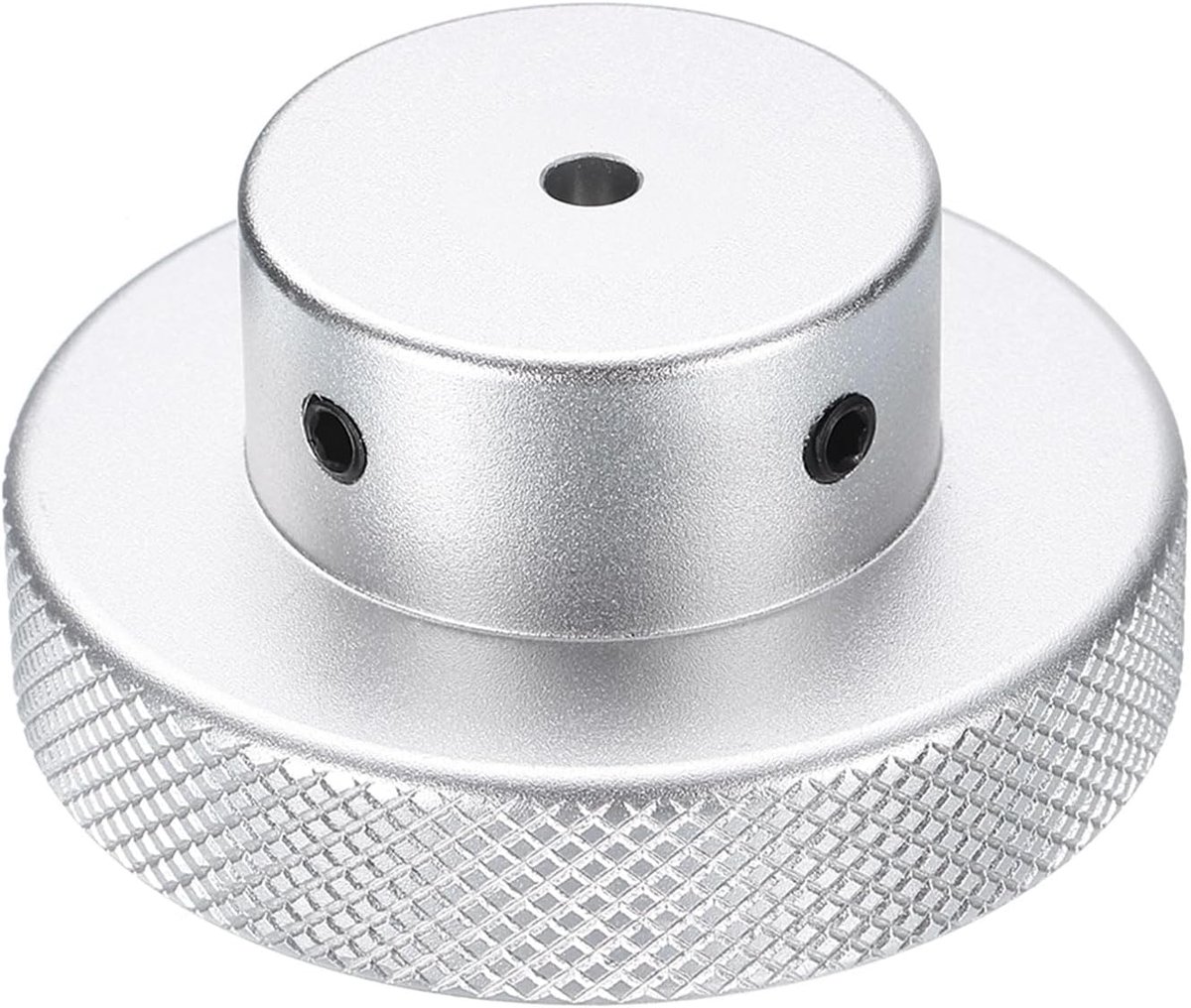 Aluminiumlegering handwiel 60 mm OD 5 mm boring aluminium freesmachine handvat machieedschap handwiel met moersleutel en 2 stuks schroeven, zilverkleurig