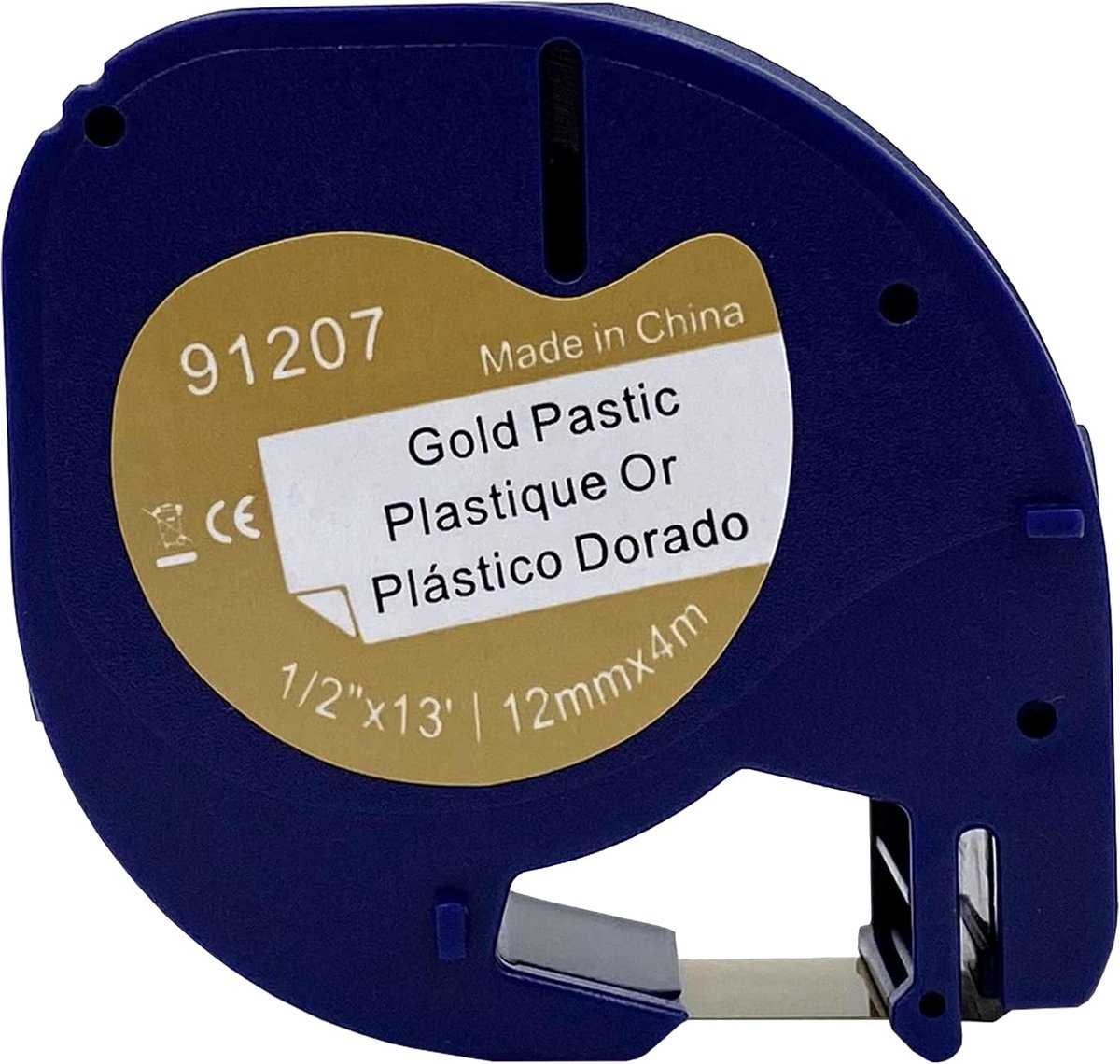 Label tape 12mm - zwart op goud - geschikt voor Dymo LetraTag - ideale oplossing voor etiketteren - SnelShoppen