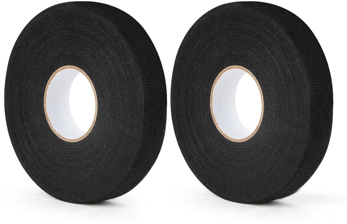 Isolatietape, 1,9 cm x 25 m, zwarte isolatietape, plakband voor stoffen, voor het isoleren en bundelen van draden in de bedrading