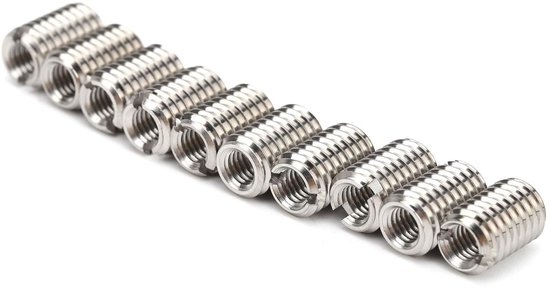 Naar M5 Draadadapter, M5-inzetstuk Roestvrij, Schroefdraadinzetstukken, 10-delige Draadreparatiemoer Roestvrij Stalen Bevestigingsaccessoire M5 X 0,8 Mm M8 X 1,25 Mm 12 Mm — afbeelding 3